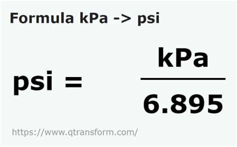 Convert kpa to psi